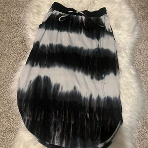 Black and White Tie-Dye Skirt